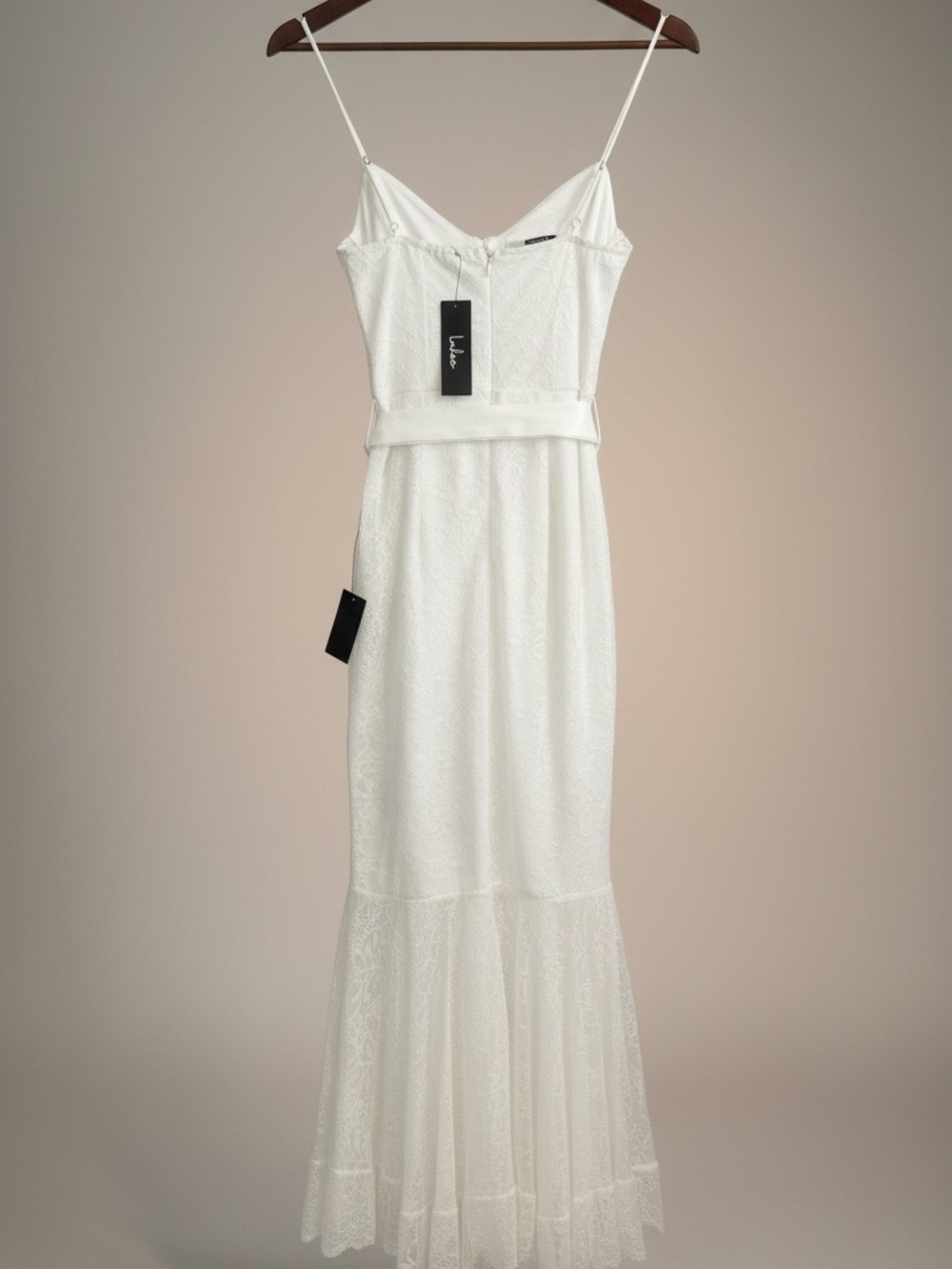 Lulus White Lace Bustier Midi Dress NWT Small Sweetheart Tie Waist - Picture 10 of 15